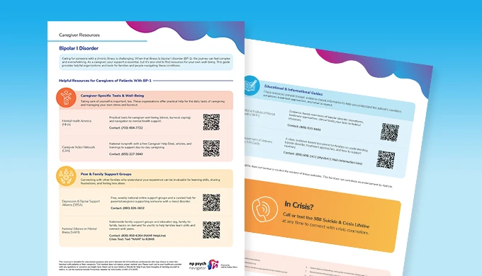 Caregiver Resources — Bipolar I Disorder